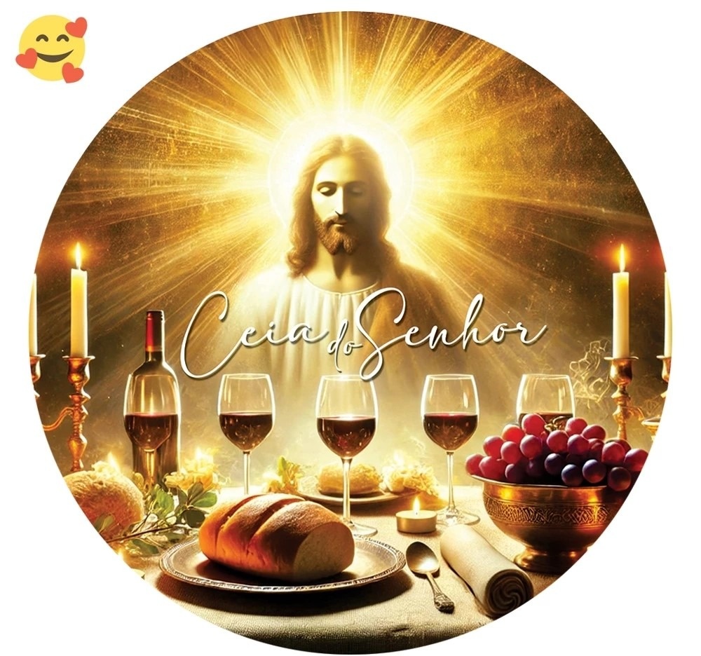 Religioso Ceia Do Senhor Jesus Cristo Resplandecer Painel Redondo 150Cm - FOCUSEVENTOSJATAI