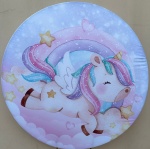 Unicornio Baby Lilas Painel Redondo 150Cm - imagem 1