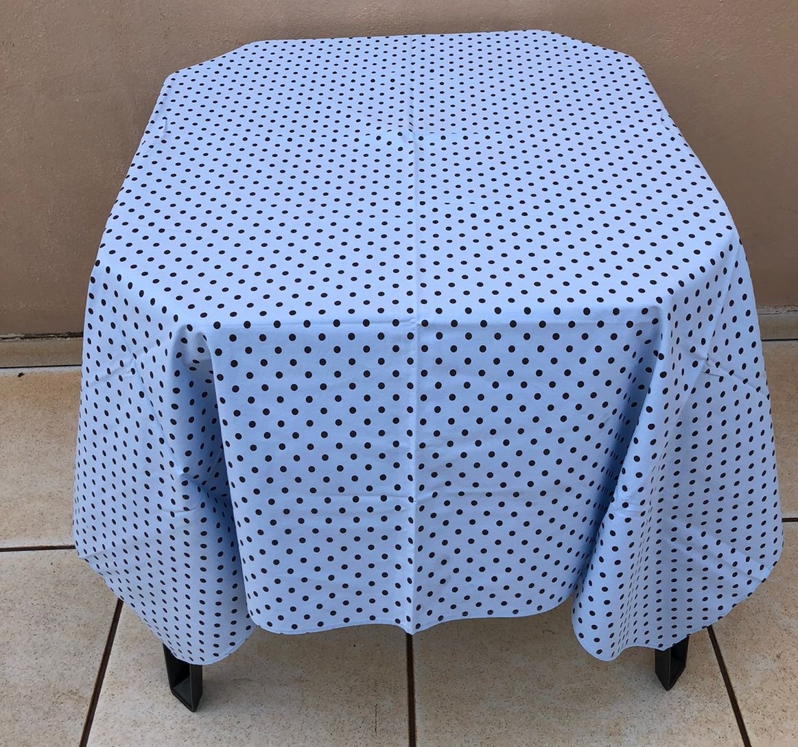 Forro Quadrado Poá Azul Bebê Com Bola Marrom 140X140Cm - FOCUSEVENTOSJATAI