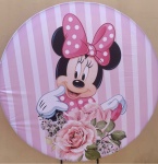 Minie Rosa Listrado Rosa E Branco Painel Redondo 150Cm - imagem 1