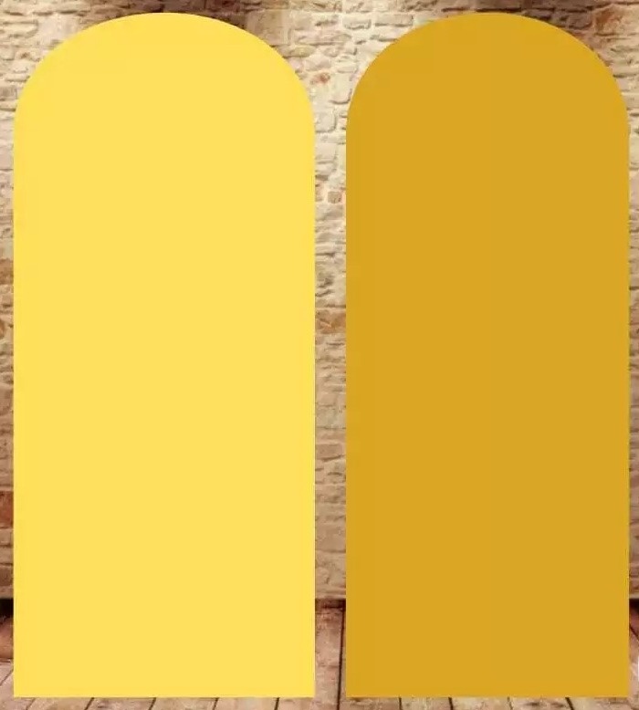 Amarelo Liso Painel Romano 200X100Cm - Fundo Dourado Caramelo - FOCUSEVENTOSJATAI