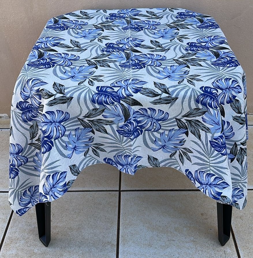 Forro Quadrado Costela de Adão Azul Jacquard 140X140Cm - FOCUSEVENTOSJATAI