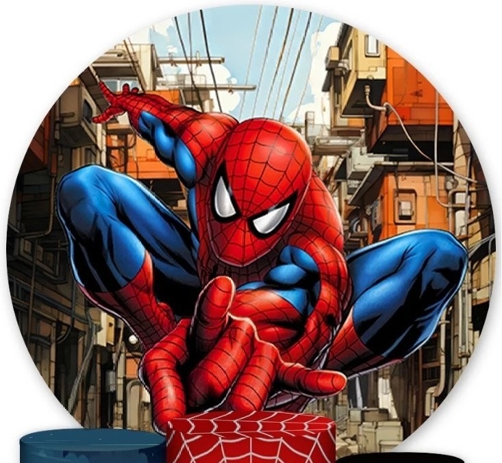 Homem Aranha Na Favela Painel Redondo 150Cm - FOCUSEVENTOSJATAI