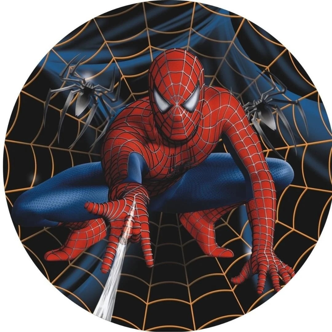 Homem Aranha Fundo Teias Painel Redondo 150Cm - FOCUSEVENTOSJATAI