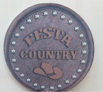 Country Festa Chapeu E Estrelas Painel Redondo 150Cm - imagem 1