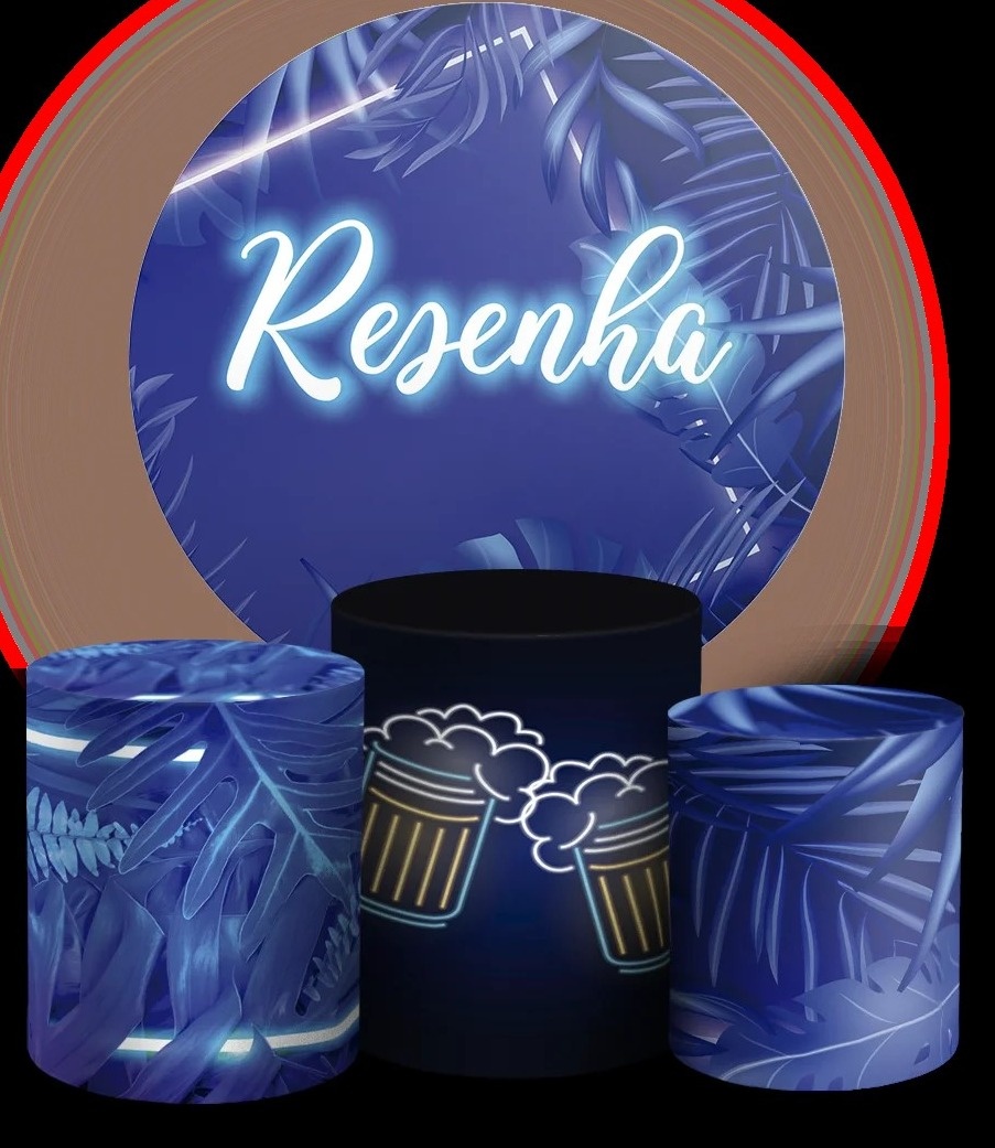 Folhagem Azul Resenha Painel Redondo 150Cm - FOCUSEVENTOSJATAI