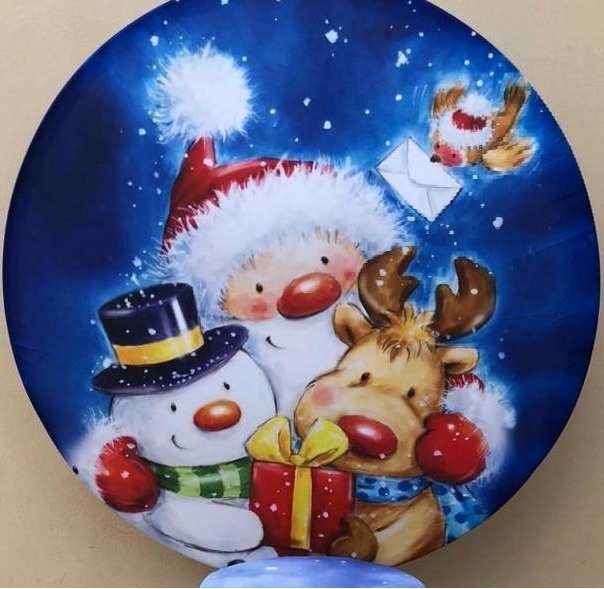 Natal Neve Painel Redondo 150Cm - FOCUSEVENTOSJATAI