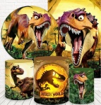 Dinossauro Jurassic Rex Bocao Painel Retangular 220X150Cm Fundo Preto Liso 11 - imagem 2