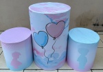 Chá Revelação Menina Ou Menino Rosa E Azul Painel Redondo 150Cm - imagem 3