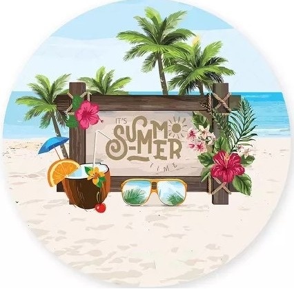 Pool Party Summer Praia Painel Redondo 150Cm - FOCUSEVENTOSJATAI
