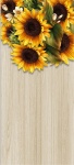 Girassol 3D Real 3D Madeira Clara Painel Retangular 220X150Cm - Fundo Amarelo Liso - imagem 1