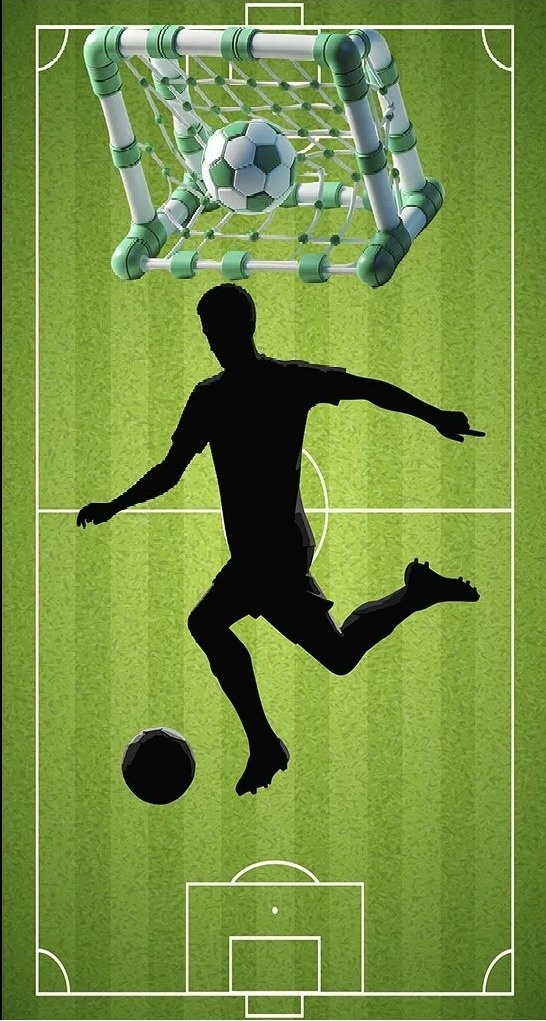 Futebol 3D Campo Sobra Fundo Verde Bandeira Painel Retangular 220X150Cm - FOCUSEVENTOSJATAI