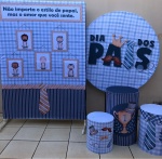 Papai Xadrezinho Azul E Branco Cilindro Redond Pmg - imagem 2