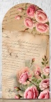 Cartas de Amor 01 Floral Rosas Painel Romano 220X100Cm - Fundo Rosa Goiaba - imagem 1