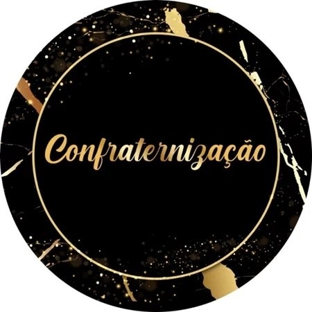 Confraternização Preto E Dourado Painel Redondo 150Cm - FOCUSEVENTOSJATAI