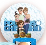 Poderoso Chefinho 3D Familia Painel Redondo 150Cm - imagem 1