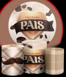 Papai 3D Creme E Marron Painel Redondo 150Cm  - imagem 2