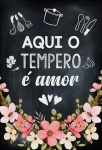 Cha de Cozinha 01/02 Floral Rosa E Preto Painel Retangular 220X150Cm Fundo Preto Liso 09/10 - imagem 1