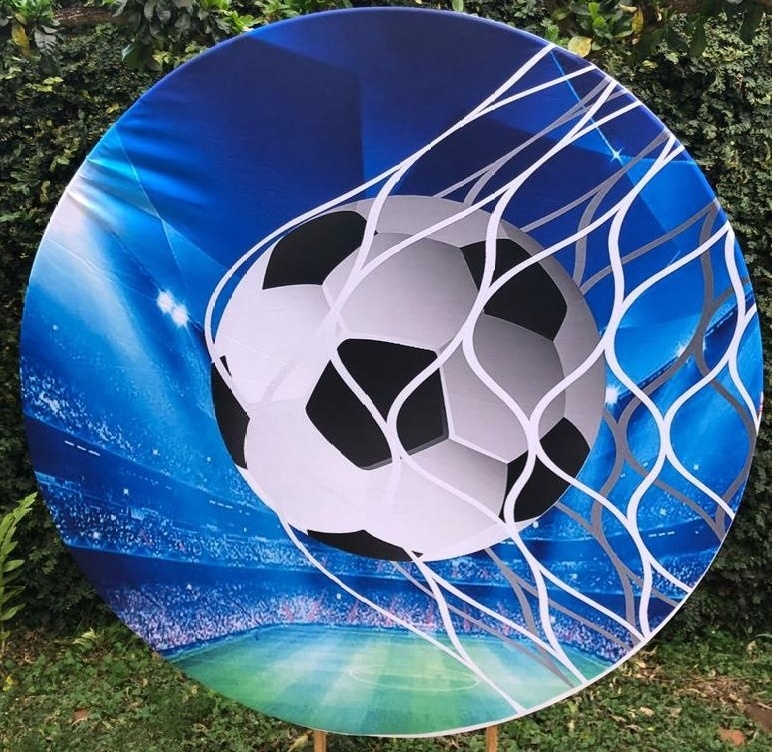 Futebol Bola Na Rede Painel Redondo 150Cm - FOCUSEVENTOSJATAI