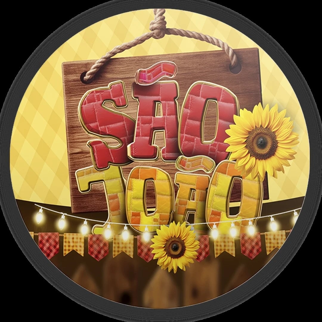 Festa Junino São João Amarelo E Vermelho Painel Redondo 150Cm - FOCUSEVENTOSJATAI