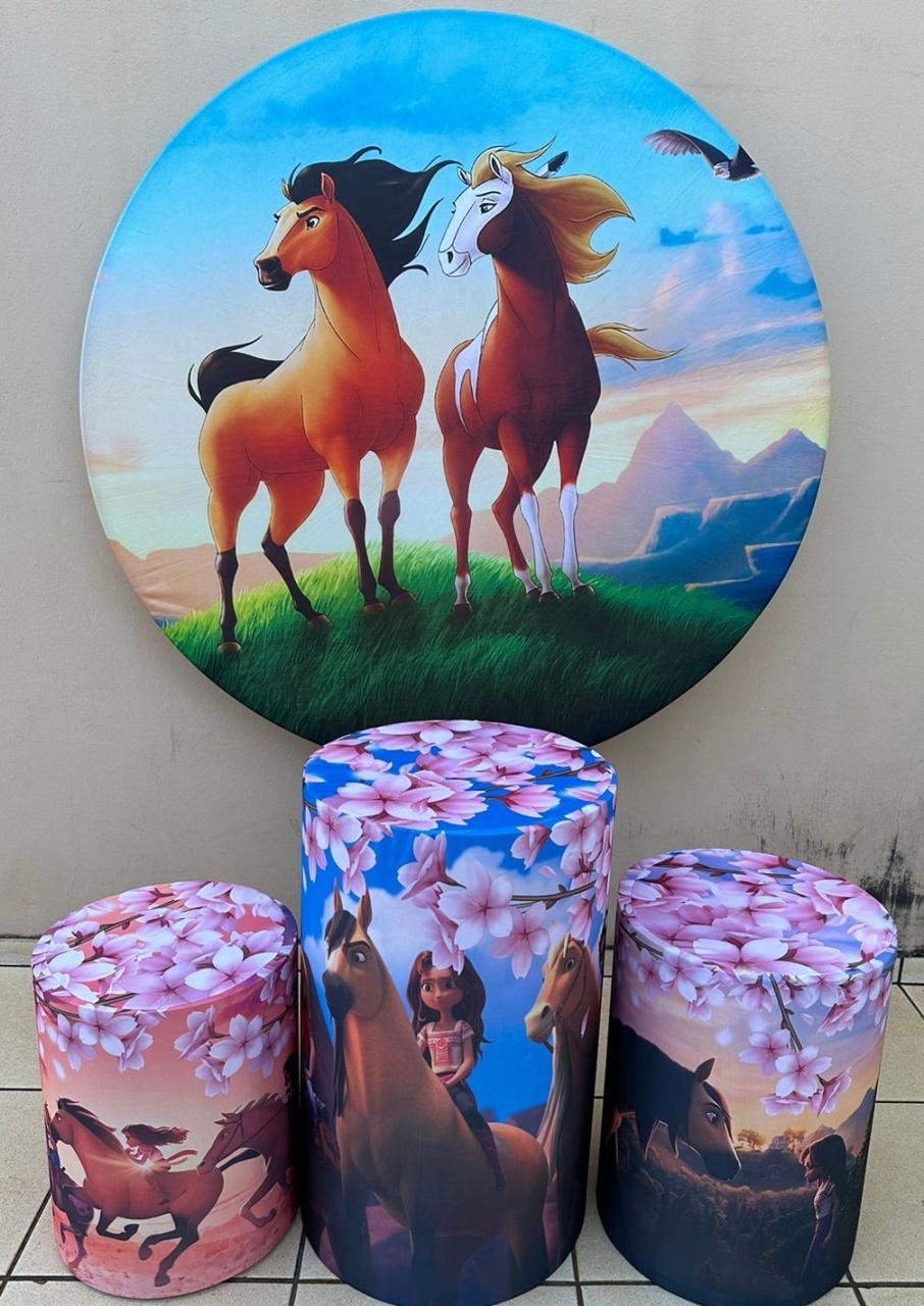 Spirit Cavalo Selvagem Painel Redondo 150Cm - FOCUSEVENTOSJATAI