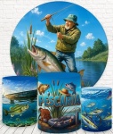 Pescador 3D Pescaria Painel Redondo 150Cm - imagem 2