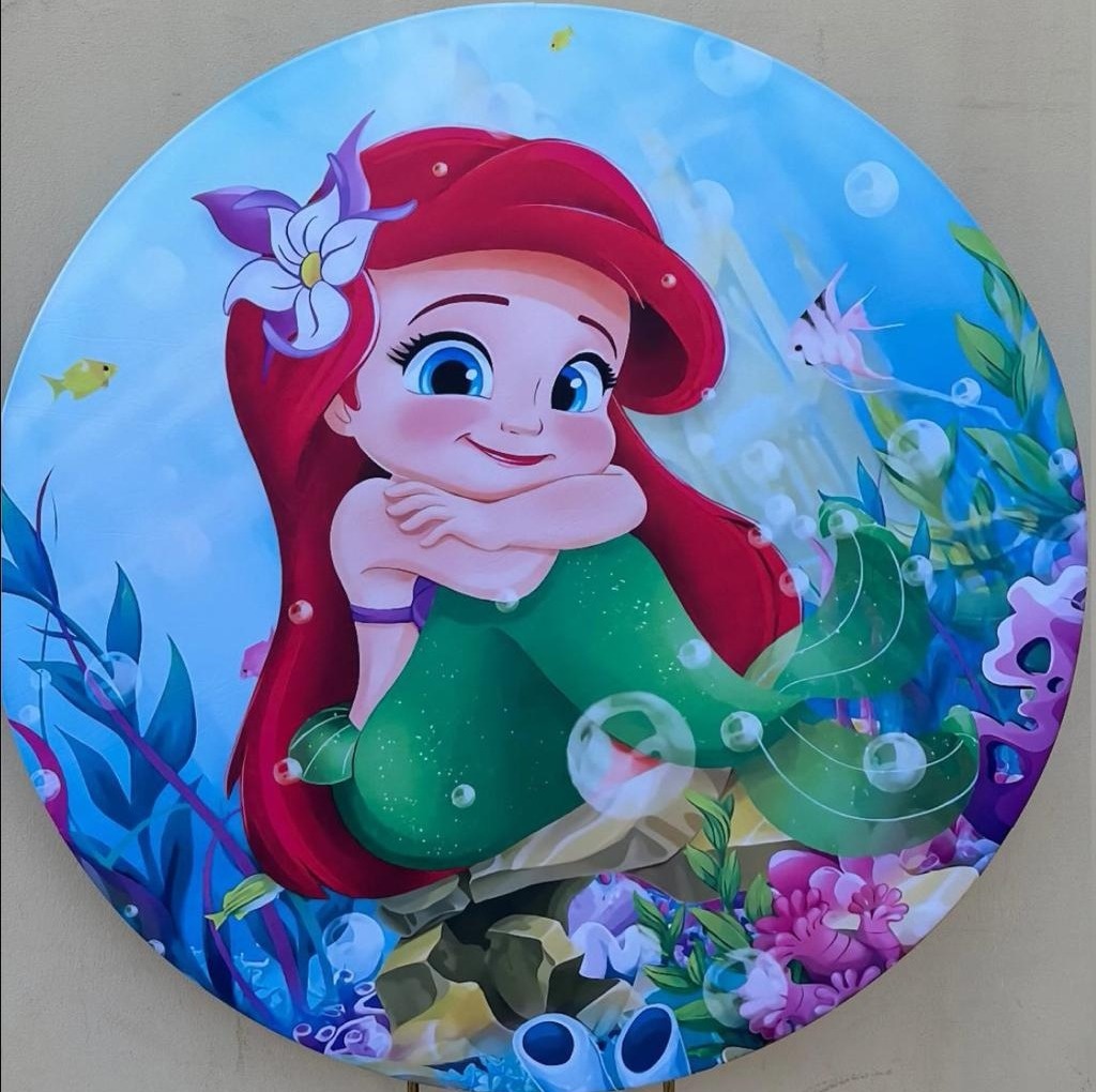 Pequena Sereia Ariel Baby Painel Redondo 150Cm - FOCUSEVENTOSJATAI