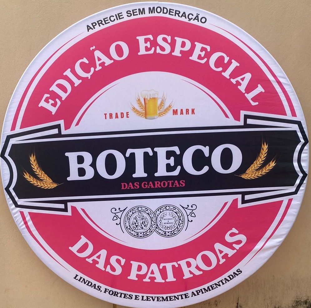 Boteco das Patroa Rosa - Painel Redondo 150Cm - FOCUSEVENTOSJATAI