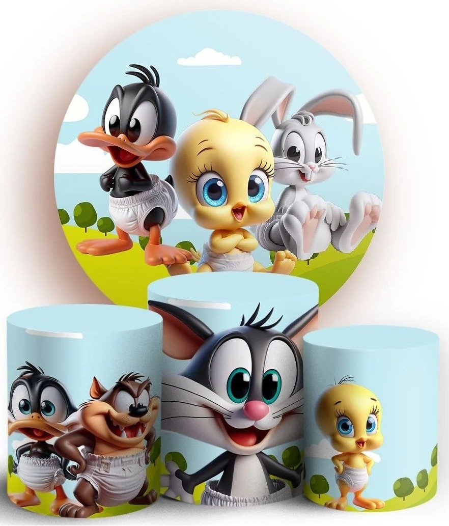 Looney Tunnes Baby 3D Painel Redondo 150Cm - FOCUSEVENTOSJATAI