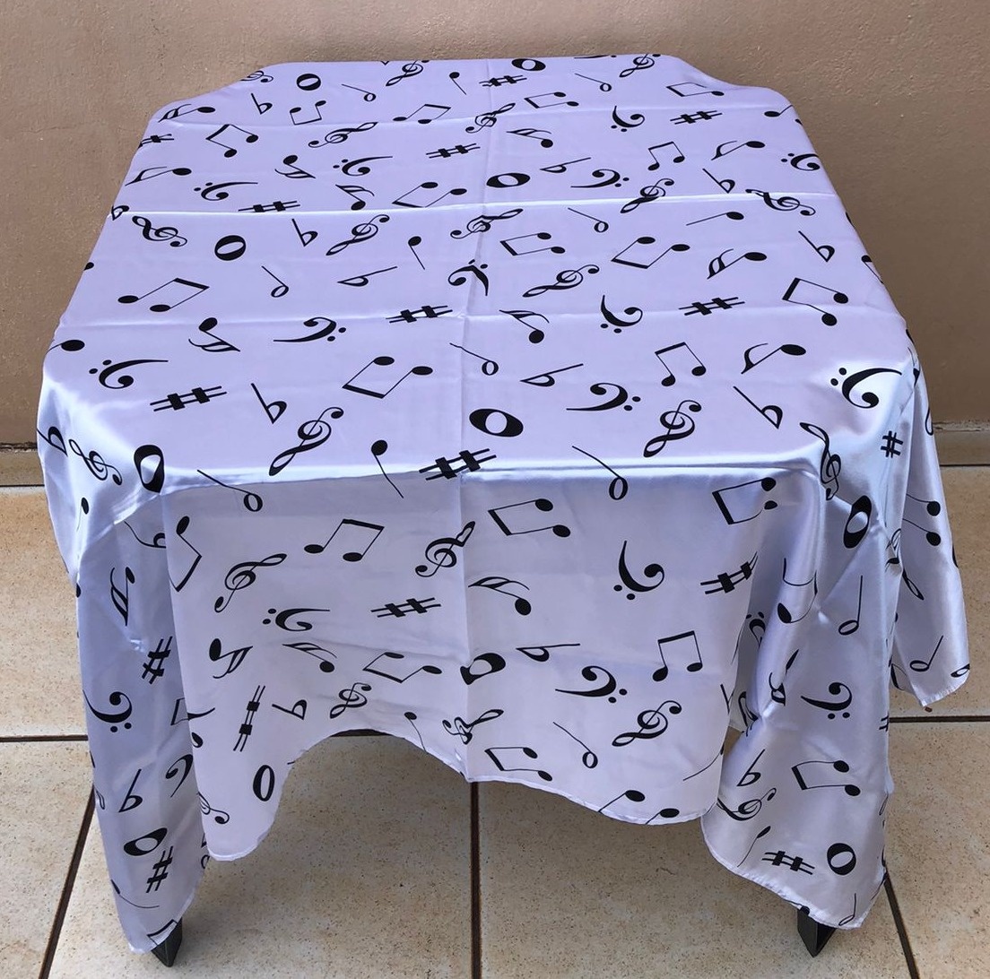 Forro Quadrado Musical Branco/Preto 140X140Cm - FOCUSEVENTOSJATAI