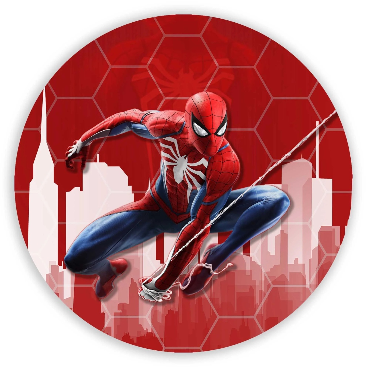 Homem Aranha 3D Fundo Geometrico Painel Redondo 150Cm - FOCUSEVENTOSJATAI