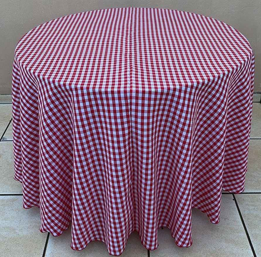 Forro Redondo Xadrez Vermelho 1C Oxford 260Cm - FOCUSEVENTOSJATAI