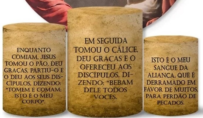 Religioso Santa Ceia Jesus E Discipulos Cilindro Redondo 150Cm - FOCUSEVENTOSJATAI