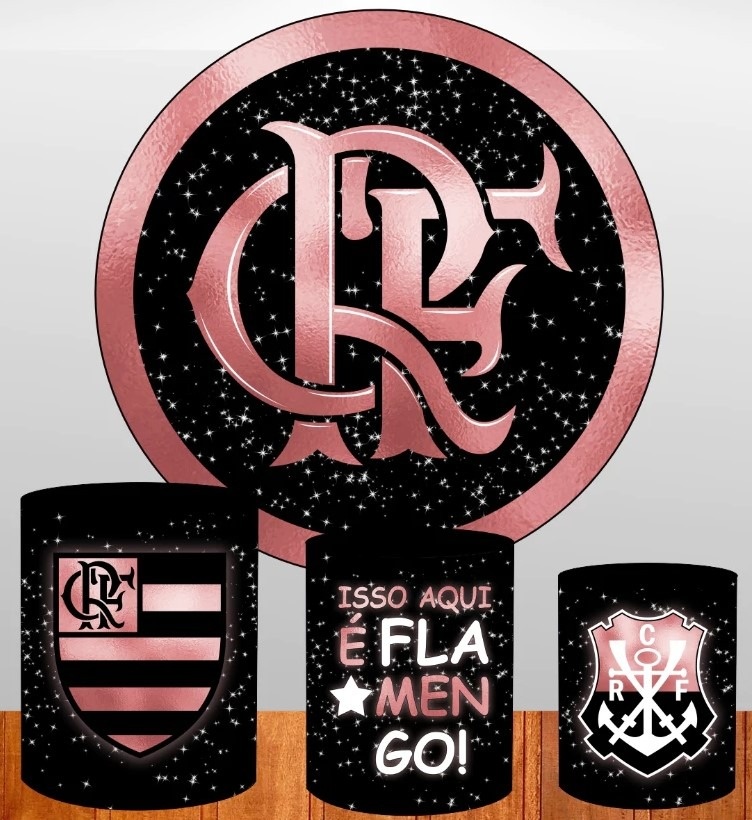 Futebol Flamengo Rosa Glitter Cilindro Redondo Pmg - FOCUSEVENTOSJATAI