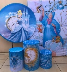 Cinderela Princesa Relogio Do Tempo Painel Redondo 150Cm - imagem 2