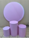 Rosa Claro Candy Liso Painel Redondo 150Cm - imagem 2