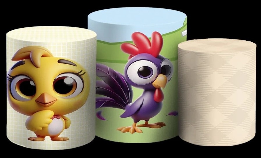 Galinha Pintadinha 3D Amigos Cilindro Redondo Pmg - FOCUSEVENTOSJATAI