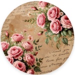 Cartas de Amor Floral Rosas Painel Redondo 150Cm - imagem 1