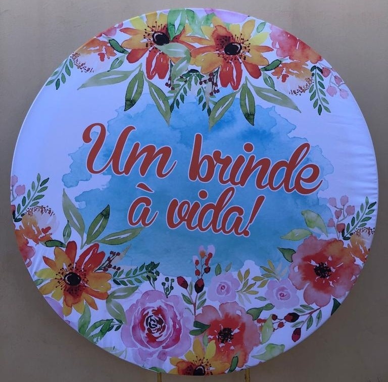 Um Brinde A Vida Floral Painel Redondo 150Cm - FOCUSEVENTOSJATAI