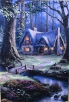 Branca de Neve Cabana Floresta Painel Retangular 220X150Cm - imagem 1