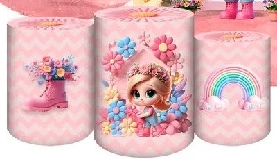 Jardim Cute Rosa Loirinha Cilindro Redondo Pmg - FOCUSEVENTOSJATAI