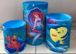 Pequena Sereia Ariel Flounder E Sebastian Cilindro Pmg - imagem 1