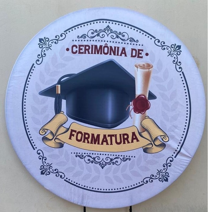 Formatura Cerimonia Painel Redondo 150Cm - FOCUSEVENTOSJATAI
