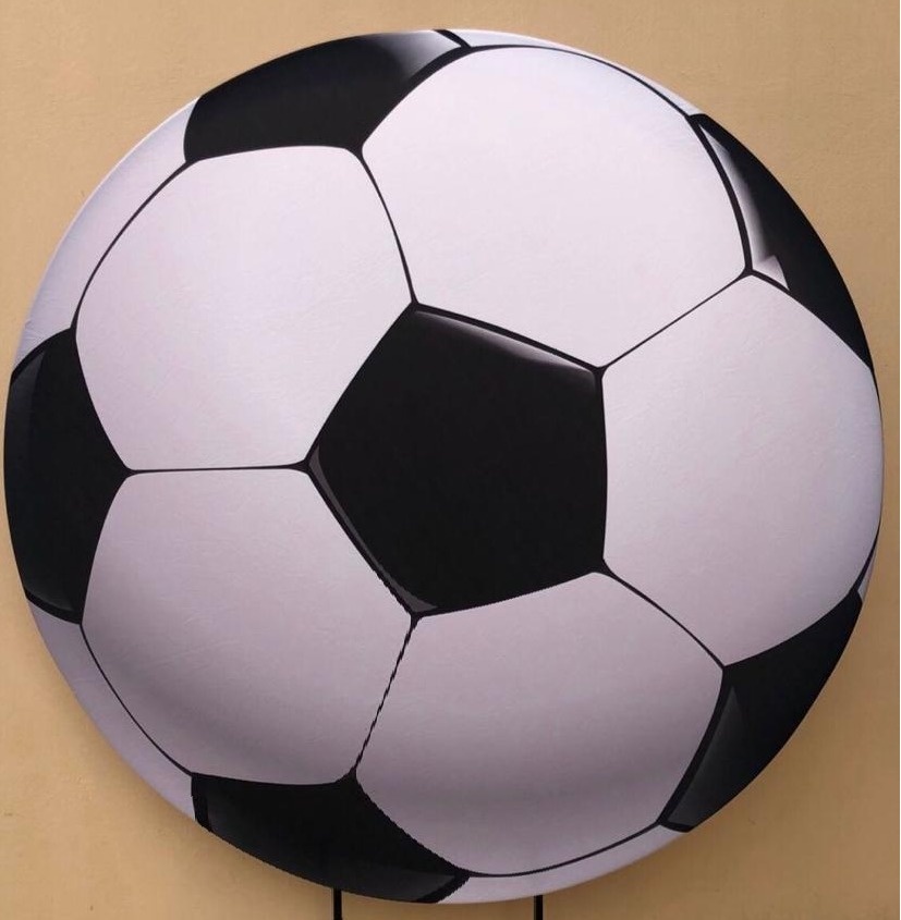 Futebol Bola Preto E Branco Painel Redondo 150Cm - FOCUSEVENTOSJATAI