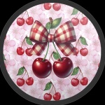 Cerejinha Do Bolo Xadrez Vermelho E Rosa Painel Redondo 150Cm - imagem 1