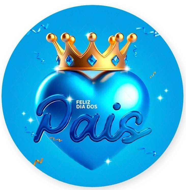 Papai 3D Coroa de Ouro Painel Redondo150Cm - FOCUSEVENTOSJATAI