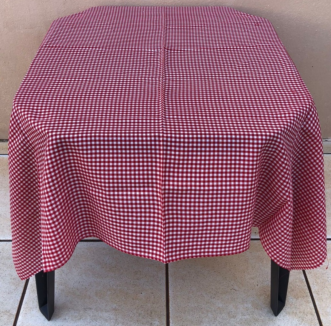 Forro Quadrado Xadrez Vermelho Oxford 2C 140X140Cm - FOCUSEVENTOSJATAI