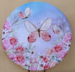 Borboleta Rosa E Chá Painel Redondo 150Cm - imagem 2