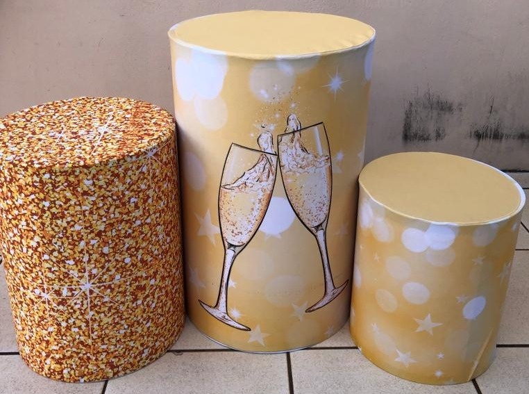 Ano Novo Glitter Dourado Cilindro Pmg - FOCUSEVENTOSJATAI