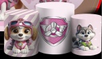 Patrulha Canina Skye 3D Rosa Cilindro Redondo Pmg - imagem 1